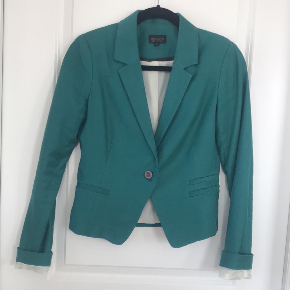 Topshop Teal Green Blazer